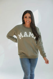 MAMA Sweatshirt for Maternity + Nursing- Olive