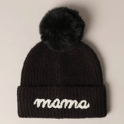 MAMA Beanie- Black Knit