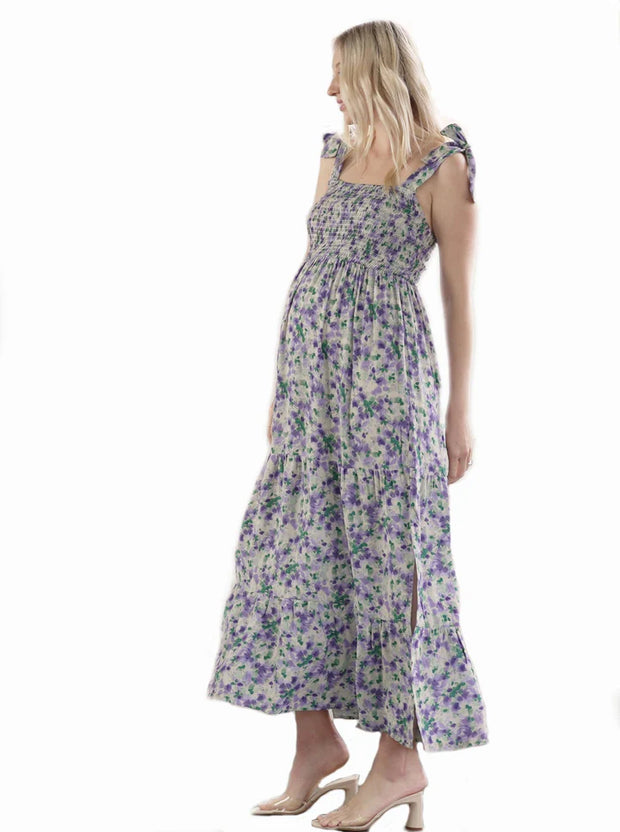 Lilliana Purple Floral Maxi Dress