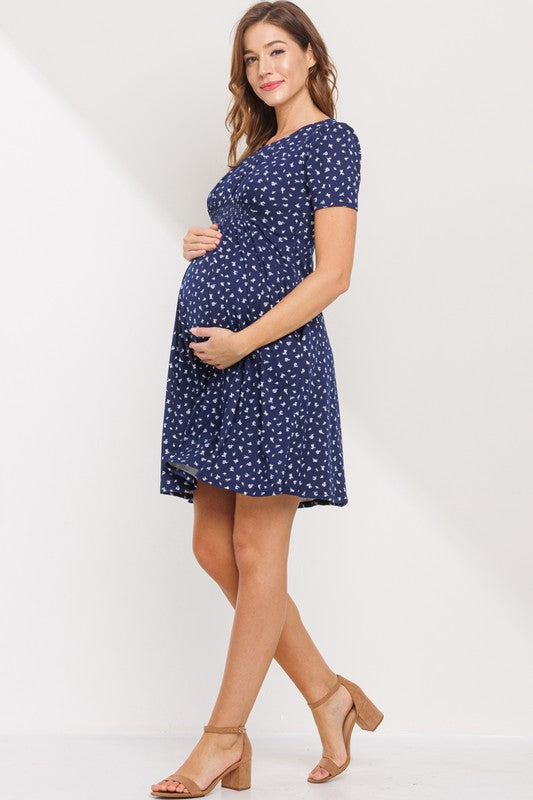Navy + White Maternity to Postpartum Dress